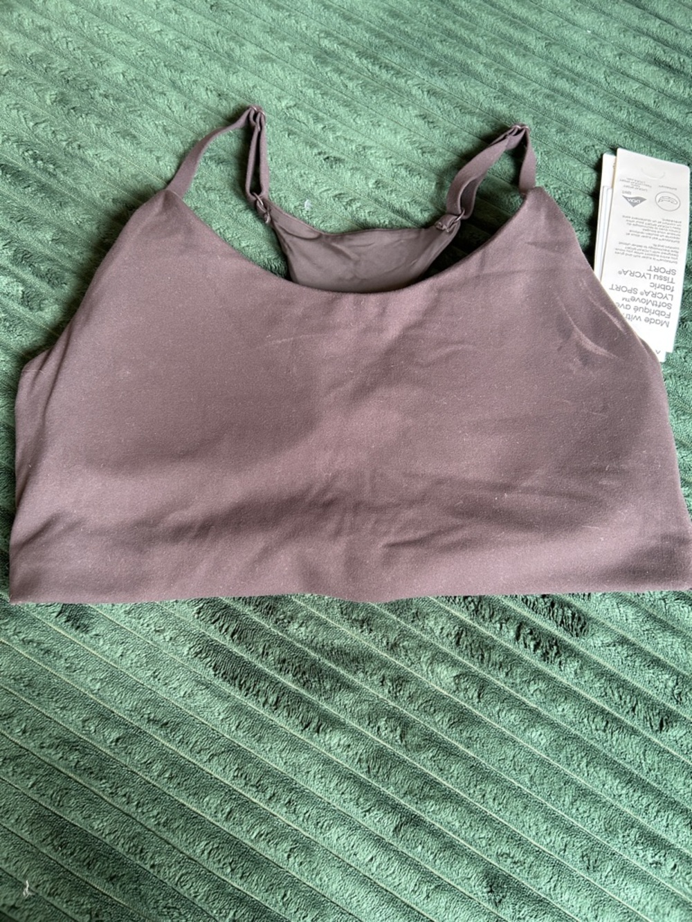 Brown Scoop Neck sports bra